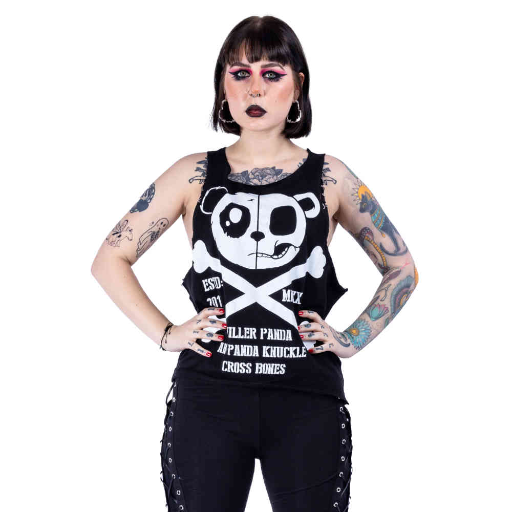 Killer Panda - Kp Skull And Crossbones Haut sans manches - Noir
